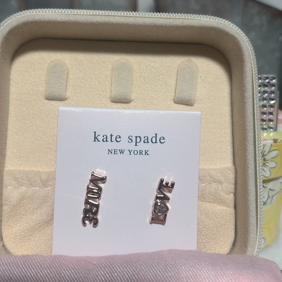 Kate Spade Gold Earrings. Love. More. BUNDLE Dusty Bundle. - Picture 3 of 4